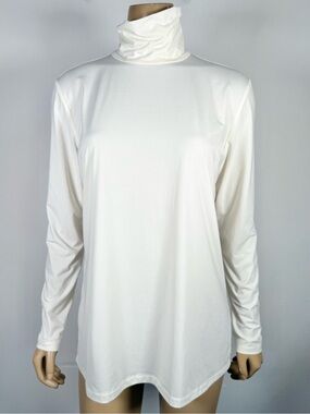 J. McLaughlin Women’s Size Large Long Sleeve Turtleneck Top Polyester Blend